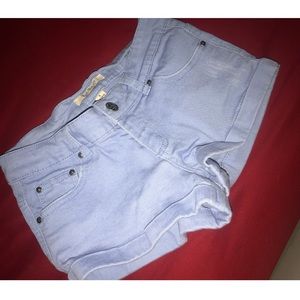 Light blue jean shorts